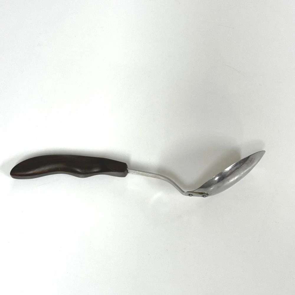 Vtg Cutco No 12 Serving Spoon Stainless Steel Offset Brown Marbled Handle USA